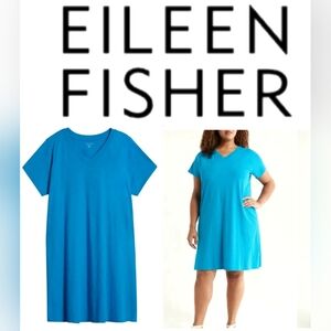 Eileen Fisher V-Neck Organic Cotton T-Shirt Dress Sz 1X